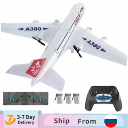 Controle remoto Airbus A380 Boeing 747 RC Avião Brinquedo 2.4G Asa Fixa Avião Gyro Modelo de Aeronave ao Ar Livre com Motor Presente para Crianças 240227