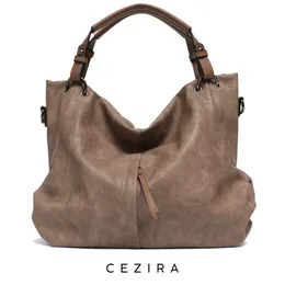 Cezira marca grandes bolsas de couro das mulheres alta qualidade pu hobos sacos ombro sólido bolso senhoras tote mensageiro sacos 240304