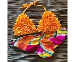 Brezilyalı biquini mujer çekme parçaları bikini seti 2020 Seksi Mayo Kadınları Mayo Yular Mayoları Suits Plaj Giyim Yüzme Baskı259082502451