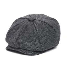 Jangoul Woolen Tweed Kid Sboy Cap Boy Girl Herringbone Child Flat Small Size Sant Toddler Youth Beret Hat Boina 001 201216212Q