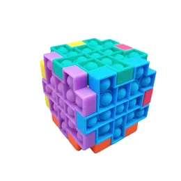 6 pçs/set Brinquedos de Descompressão de Silicone Brinquedos de Mesa Cubo Rubik Brinquedos Educativos para Crianças Brinquedos Anti-Stress