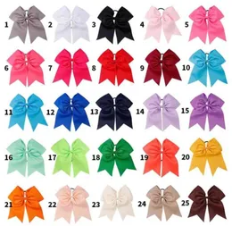 NCMAMA 25PCSLOT 7quot Solid Cheer Bows Colorful Elastic Hair Band Grosgrain Pononyil Cheer Hairbow for Kids Girls Hair Accessor4035000