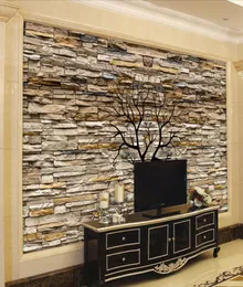 5d مخصص PO خلفية 3D الحجر الجدار الجذع خلفية غرفة المعيشة أريكة تلفزيون