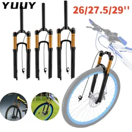 Air Bicycle Front Suspension Fork MTB Bike Shoulder Wire Control Straight Conical Tube Lock 26 275 29 240228