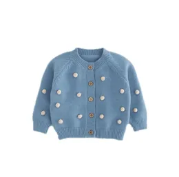 Autumn Winter Cute Girls Ball Sweater Cardigans Baby Girl Soft SingleBreasted Sweaters Kids Clothes Outwear 201104 231 Z24201665