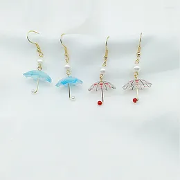 Dingle örhängen mini simulering litet paraply söt tredimensionell pärla smycken grossist