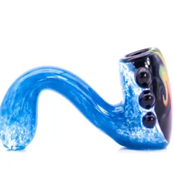 Pipa da fumo in vetro da 4 pezzi realizzata a mano, pipe blu scuro e pipe a cucchiaio splendidamente realizzate a mano di alta qualità26681000572