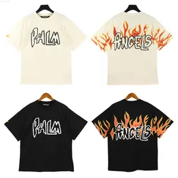 KQUP MĘŻCZYZNA T SHIRTS 2023 Kąt palmy T Shirt Flame Printed Minimalist liter