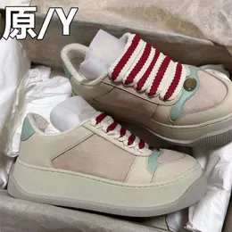 High version chip G family thick soled small dirty shoes for women height increase fat Ding shoes casual leather bread shoes couple style for men
