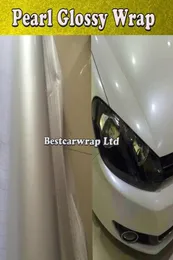 Glossy Pearl White Vinyl Wrap With Air Bubble Gloss Pearlecent Film For Car Styling Vehicle Tuning Size 15220MRoll8994609