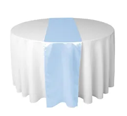 30 X 275 CM Light Blue Satin Table Runner For Wedding Reception or Shower6370263