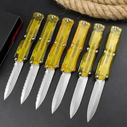 Top Quality H3402 High End AUTO Tactical Knife D2 Stone Wash Blade CNC Aviation Aluminum with PEI Handle Outdoor EDC Pocket Knives with Nylon Bag