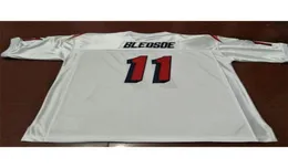 001 11 DREW BLEDSOE Gioco indossato 1993 White BLUE College Jersey taglia s4XL o personalizzato con qualsiasi nome o numero jersey1080334