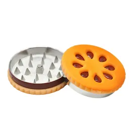 Grinder in metallo per biscotti, forma arancione, 55 mm, smerigliatrice per biscotti, 2 strati, fiori secchi, erbe aromatiche, regalo divertente per gli uomini