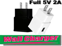 USB Fast Wall Charger Full 5V 2A AC Travel Home Charger Adapter US EU SLAP للهاتف الذكي الشامل Android Phone White Black Colo8466668