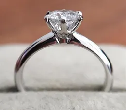 Классическое кольцо из стерлингового серебра 925 пробы, простой стиль, 1 карат, ювелирные изделия цвета IJ, юбилейное кольцо 2201219889817