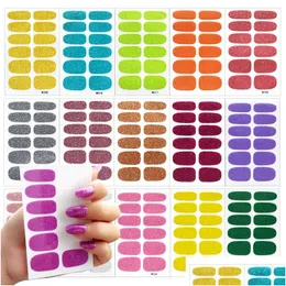 Aufkleber Abziehbilder Reine Farbe Nail Wrap Diy Abziehbilder Plain Decor Aufkleber Kunst Aufkleber Set Minimalistische Nägel Streifen Drop Lieferung Gesundheit Bea Dhtx9