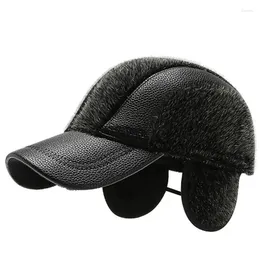 Bonés de bola 2024 inverno quente beisebol para homens grossos térmicos earmuffs chapéu snapback boné falso vison chapéus tendência masculina esportes pai