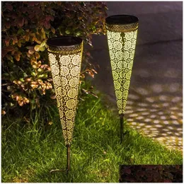 Rasenlampen Solar Gartenlampe Projektion Led Outdoor Rasen Warm Tropfen Lieferung Lichter Beleuchtung Außenbeleuchtung Dh0Hz