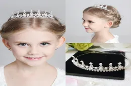 Crianças meninas glitter strass brilho princesa coroa tiara faixa de cabelo flor menina casamento aniversário noite party2508607