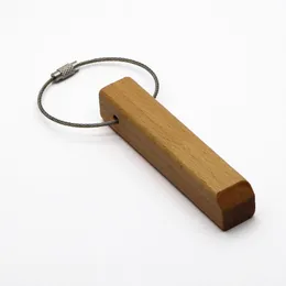 سلسلة مفاتيح خشبية جديدة فارغة مستطيل المفتاح حلقة مخصصة اسم محفورة شعار شعار Keyrings #KW01CG159I