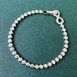 Bracciale di montaggio regolabile per gioielli all'ingrosso in argento sterling 925 16 cm 17 cm 18 cm 19 cm 20 cm Tennis Moissanite