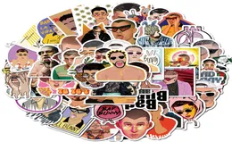 50pcslot sångare Bad Bunny Stickers Guitar Waterproof Graffiti Stickers Car Laptop Motor Skateboard Bagage Decals Classic Toy1701486