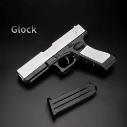 Gun Toys 2024 New Glock Shell رمي لعبة Gun Internet Celebrity نفس الأسلوب للأطفال الرصاصة لعبة Boy Boy Pistol YQ240307