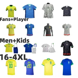 2024 Brazils Vini Jr. Koszulki piłkarskie Brasils Casemiro 24 25 National G. Jesus P.Coutinho Zespół Mężczyźni Kids L.Paqueta T.Silva Pele Marcelo Football Shirts Richarlison Mundur