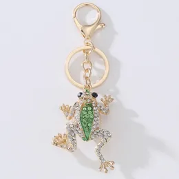 Anahtarlıklar Benzersiz taç kurbağası kristal anahtarlık anahtarlık moda metal el çantası kolye çanta tokası anahtar zincirleri tutucu aksesuarları 287t