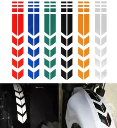 Motorcycle Reflective Sticker Wheel on Fender Waterproof Safety Warning Arrow Tape Car Decals Motorbike Decoration 6colors1293044