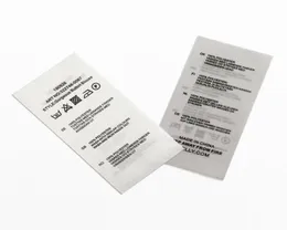 Satin Ribbon Care Label Printing 1000pcs Satin Ribbon Black Ink Tryckt på båda Face Straight Cut Care Wash -etiketten för plagg2470101