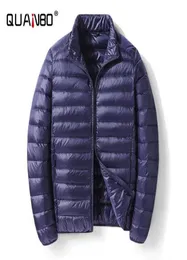 Men039s para baixo parkas quanbo men039s leve embalável jaqueta respirável casaco inchado resistente à água de alta qualidade masculino p8783963