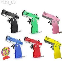 لعبة Gun Toy Toy Creativitive Creative Key Chain Innovation Kids Toys Toys Model Model Sturdy و Dating Handle Rubber Band Shooter Gift YQ240307