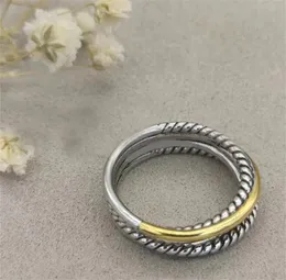 DY Women Rings Designer Wedding Połącz Splate Gold Biżuter