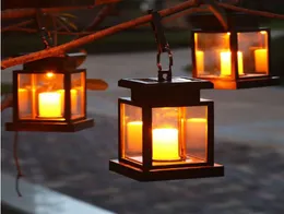 Solar Lights Outdoor Hanging Lantern Garden for Patio Landscape Yard Warm White Candle Flicker Auto Sensor On Off6517424