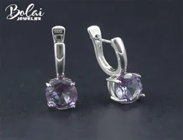 Bolai Color Changing Created Alexandrite Dangle Earrings 925 Sterling Silver 97mm Fine Jewelry For Women Female Birthday Simple 22732341
