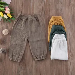 Trousers 4 Colors Baby Kids Girl Boy Bottoms Wrinkled Pantalettes Pants Babies Loose Long Pant Clothing