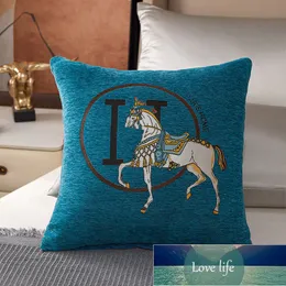 Верхняя качественная наволочка из синели с лошадью, домашняя диванная подушка, прикроватная мягкая сумка, подушки для поддержки поясницы, офисный сон