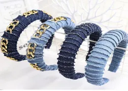 2020 Women Wide Jean Fabric Hair Bands Jewelry 9 Styles Fashion Creative Sponge Denim Headband Hair Hoop Headwear For Girls M25609877217