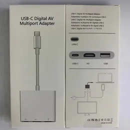 OEM USB-C 3.1 Type-C till 4K HD-OUT 1080P-kontakter USB-C Digital AV Multiport Adapter OTG USB 3.0 HUB-laddare för MacBook 12 "med detaljhandeln