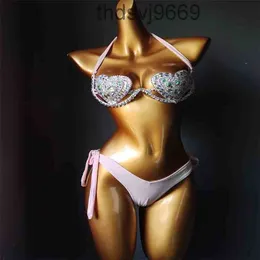 Wakacje seksowne kobiety bikini set Diamond Szybkie Stosunki Kamienie Kąpiec Kąpiec Bait Bachwear Biquini 210722