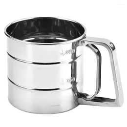 Strumenti di cottura Shaker per zucchero Pasticceria manuale Tazza portatile a 3 strati Cucina Setaccio per farina facile da pulire Setaccio meccanico a rete Acciaio inossidabile