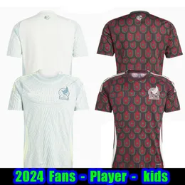 Top Thailand Quality 23 24 Copa 2024 Mexico Soccer Jerseys Mexico Kit Football Shirt Red and White Soccer Shirts Men and Kids Set Uniform