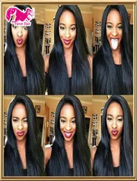 Topp 8a Front Lace Wig Natural11B24 Färg Silkeslen Rak 100 Human Hair With Baby Hair 130 Density2207940