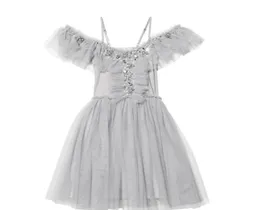 Süße Mädchen Strass Gaze Prinzessin Kleider Kinder Dew Schulter Tüll Tutu Kleid Sommer Kinder Party Kleidung A68856704529