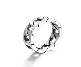 Anéis de casamento moda aço inoxidável corrente plana anel casais homens e mulheres na moda simples punk jóias presente s05126807909