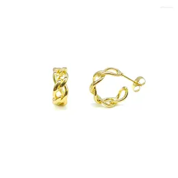 스터드 귀걸이 Isueva Gold Plated Vintage Twist Chain for Women Smooth Piercing Hoop 2024 Fashion Jewelry Wholesale