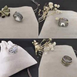 Dy Vintage Womens Rings Designer smycken Kabeltråd Dy Förlovningsring Fashion Nya högkvalitativa klassiska ringar för kvinnor Platerade silvertrendiga tillbehör ZH147 E4