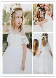 Girl039s Dresses Pretty Lace Tulle Flower Girls Off The Shoulder Ball Gowns Holy First Communion Country Wedding Party Girl Dre3075869